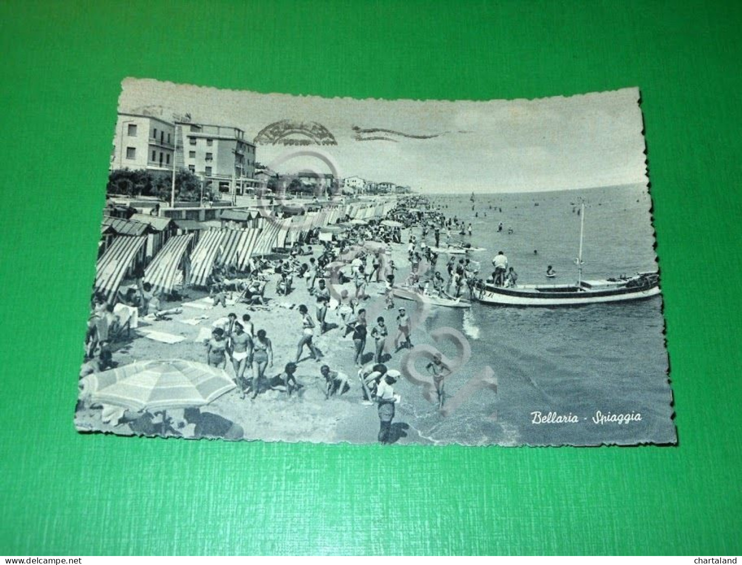 Cartolina Bellaria - Spiaggia 1959 - Rimini