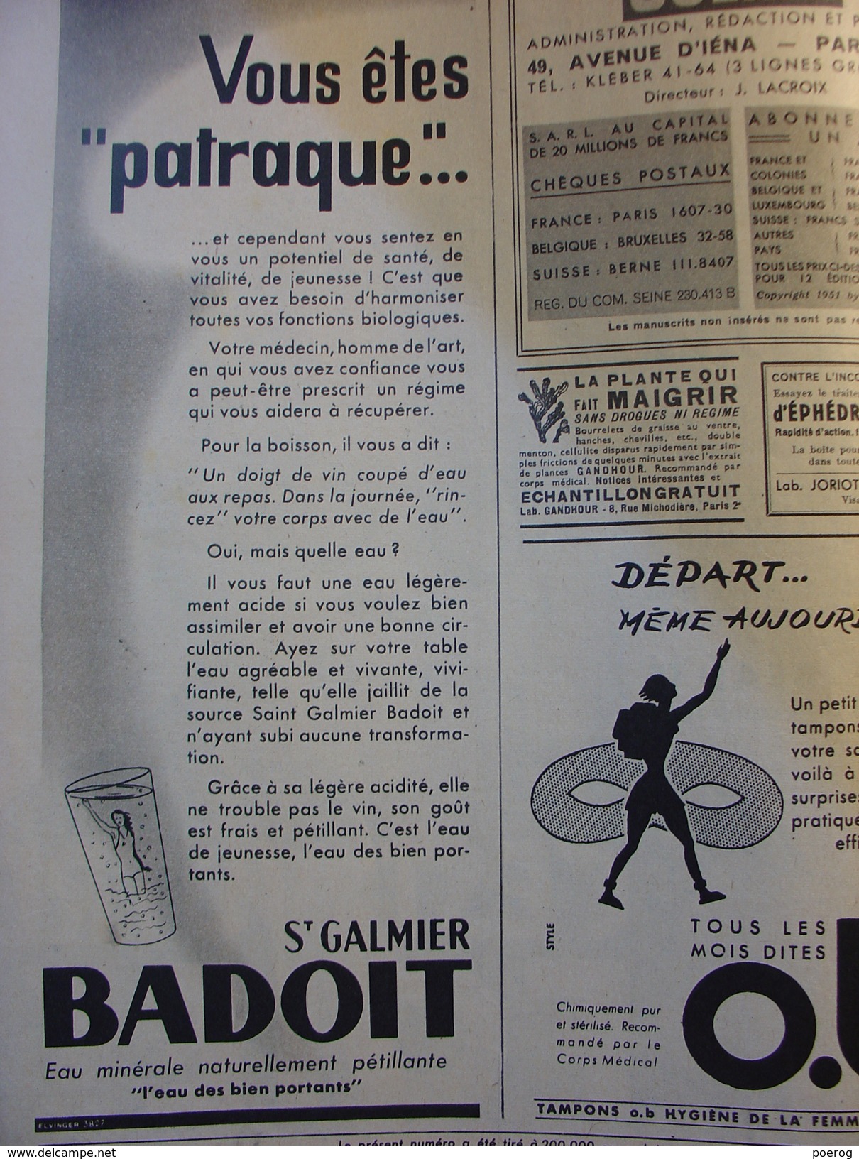 GUERIR N°187 De JUILLET 1951 - REVUE MEDICALE - VIE SEXUELLE FOIE LIGNES DE LA MAIN TENSION GENOU TUBERCULOSE RATS - Medicina & Salud