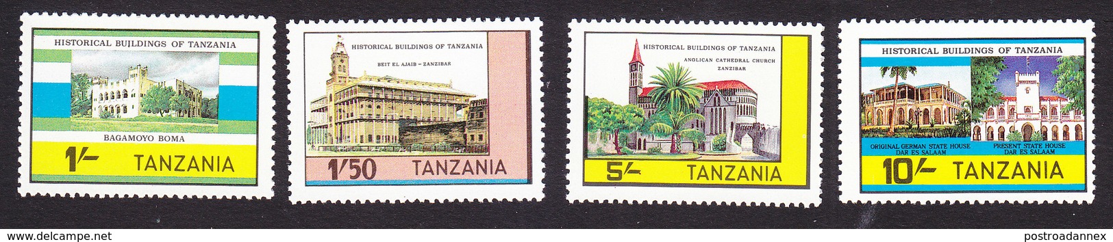 Tanzania, Scott #233-236, Mint Hinged, Historic Buildings, Issued 1983 - Tanzania (1964-...)