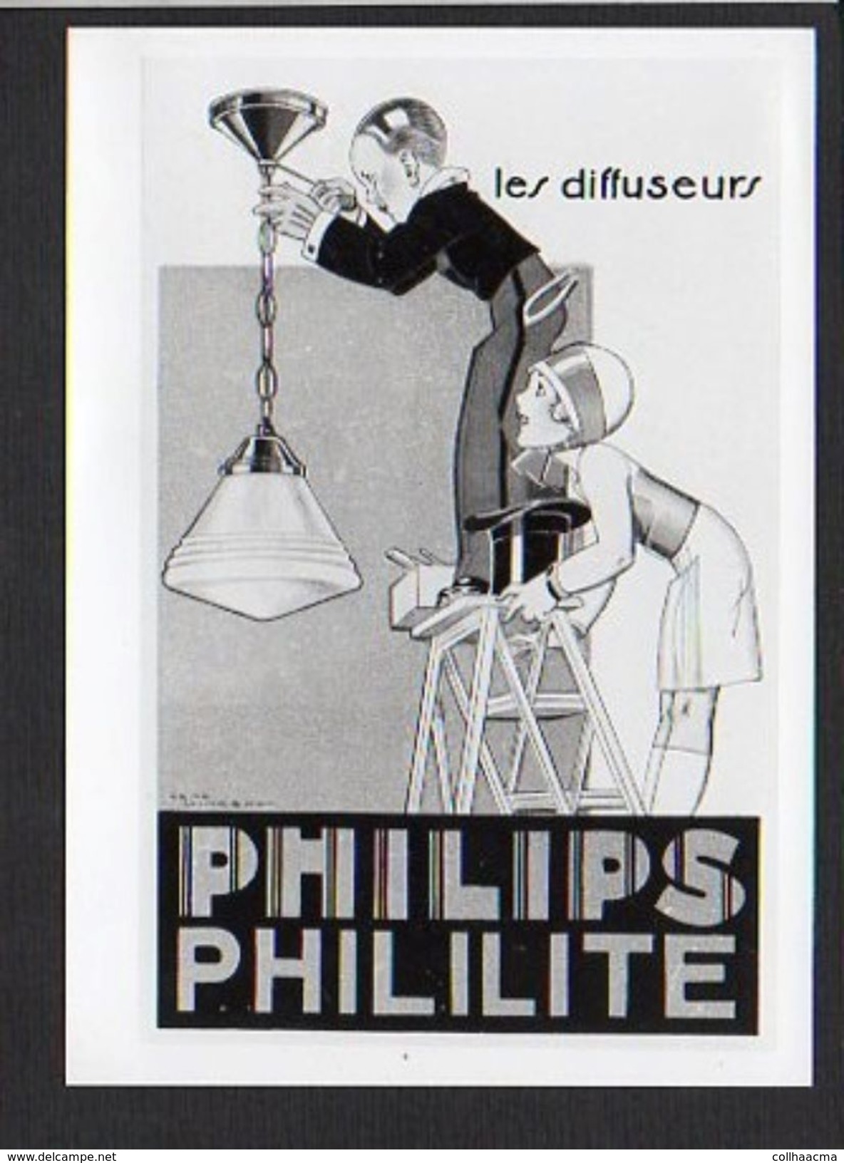 Publicité Les Diffuseurs Philips Phililite Dessin René Vincent  / Reproduction Photo Print ( Fond Neudin ) - Publicité