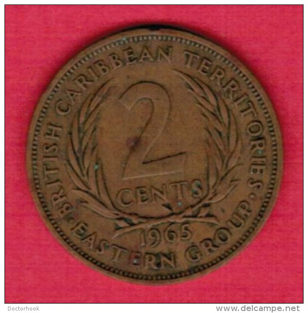 BRITISH CARIBBEAN TERRITORIES   2 CENTS 1965 (KM # 3) - Territoires Britanniques Des Caraïbes