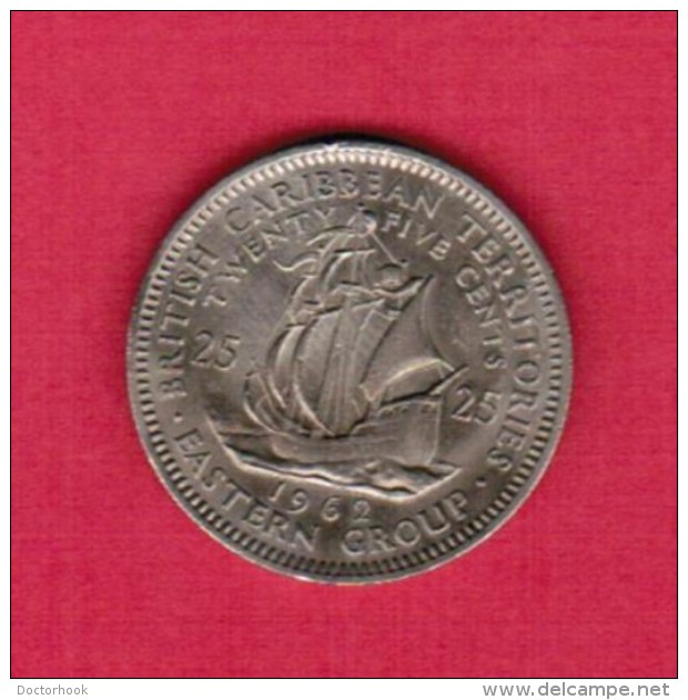 BRITISH CARIBBEAN TERRITORIES   25 CENTS 1962 (KM # 6) - British Caribbean Territories