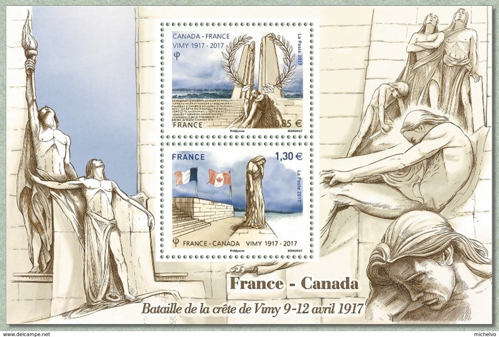 France 2017 - Yv N° F5136 ** - Bataille De La Crête De Vimy (timbres 5136 à 5137) (Mi N° BL 358) - Unused Stamps