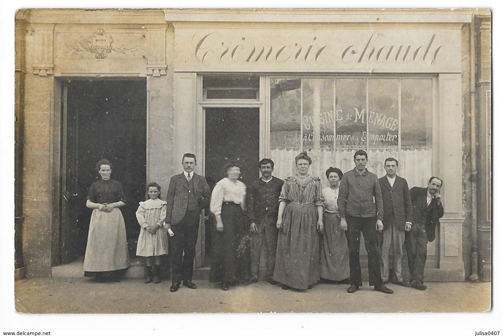 CREMERIE CHAUDE Carte Photo Devanture De Commerce Belle Animation - Magasins