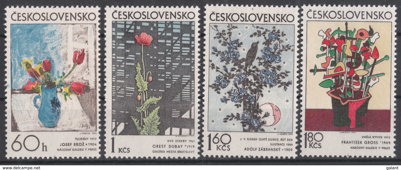 CSSR 1974 Mi. 2185 -88 Yv. 2036 -39 Postfrisch MNH** - Nuovi