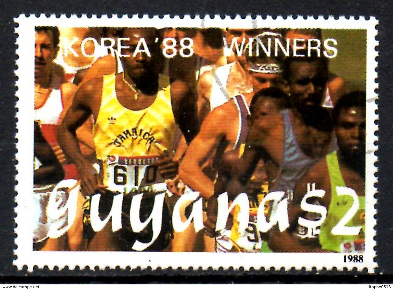 GUYANA. N°2050UE Oblitéré De 1988. Marathon Aux J.O. De Séoul. - Sommer 1988: Seoul