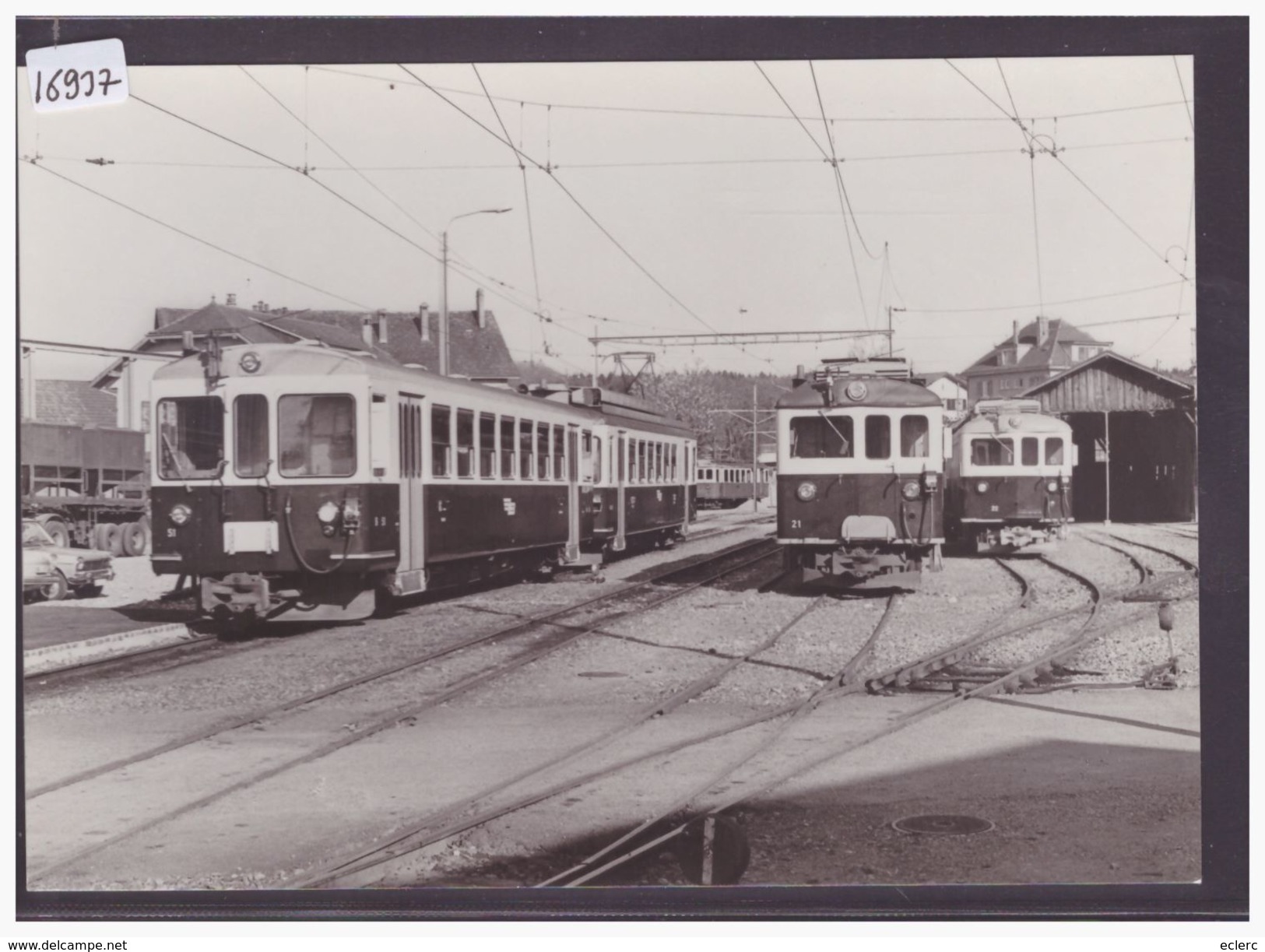 FORMAT 10x15cm - CARTE BVA - REPRO DES ANNEES 70-80 - LEB - CHEMIN DE FER LAUSANNE ECHALLENS BERCHER - TRAIN - BAHN - TB - Bercher