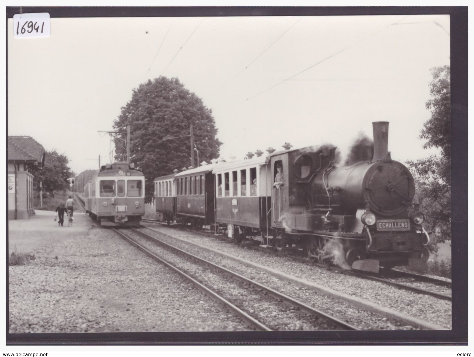 FORMAT 10x15cm - CARTE BVA - REPRO DES ANNEES 70-80 - LEB - CHEMIN DE FER LAUSANNE ECHALLENS BERCHER - TRAIN - BAHN - TB - Bercher