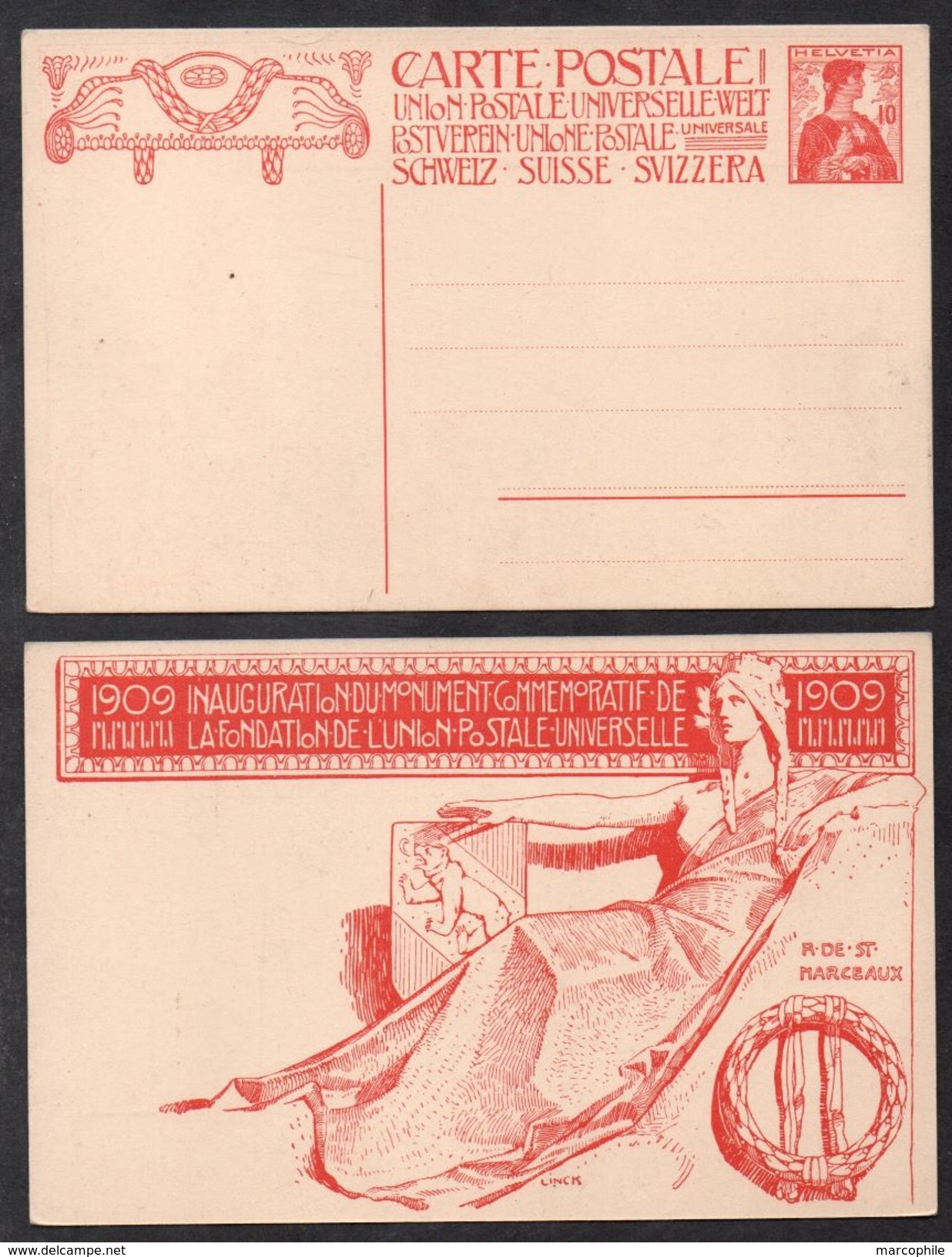 SUISSE - UPU  / 1909 ENTIER POSTAL ILLUSTRE (ref 5496) - Entiers Postaux