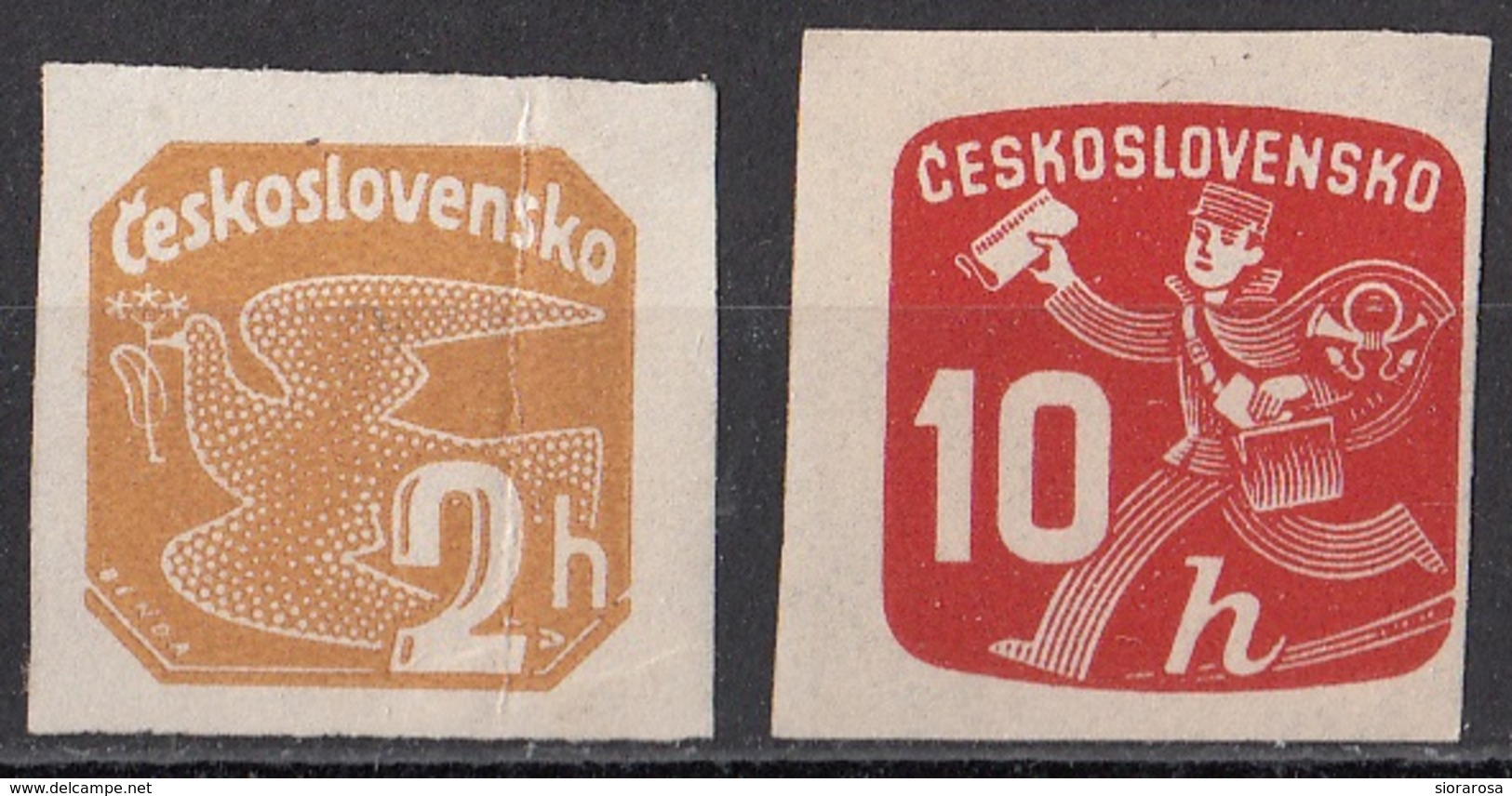 P17 Cecoslovacchia 1937 Newspaper Stamps - Carrier Pigeon - Delivery Boy Nuovo - Imperforato - Nuovi