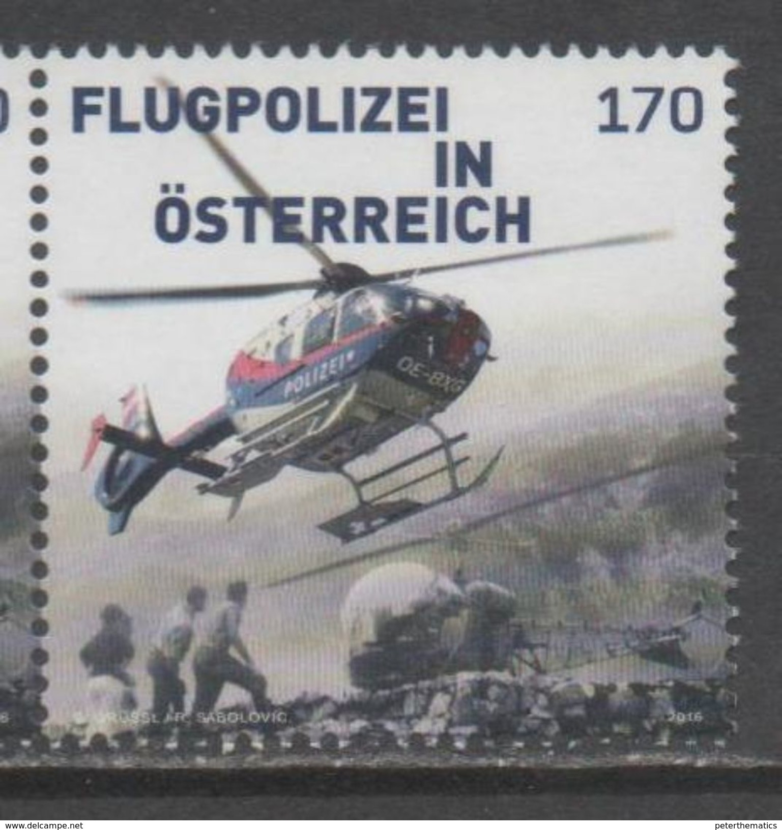 AUSTRIA, 2016, MNH, HELICOPTERS, POLICE, 1v - Police - Gendarmerie