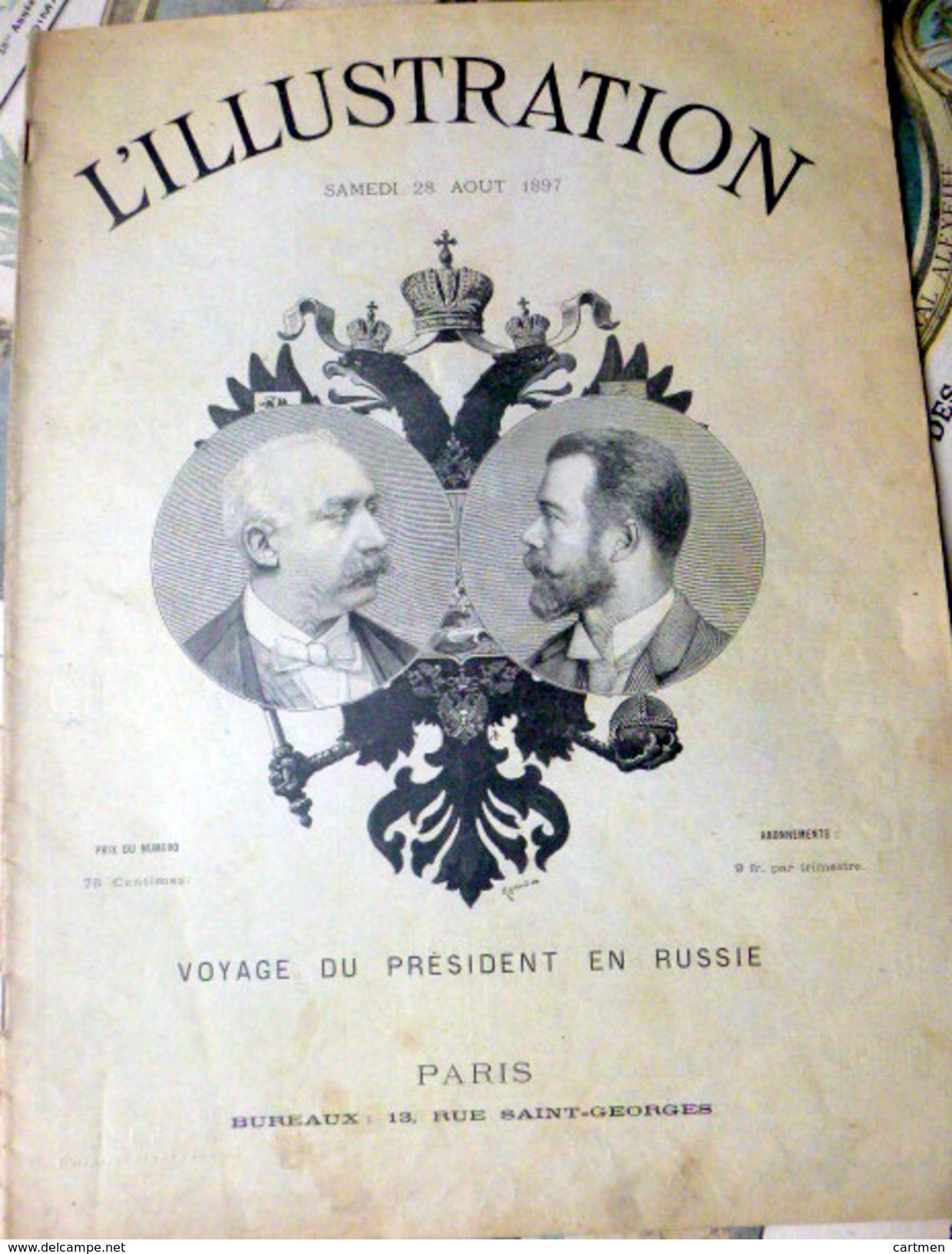 RUSSIE RUSSIA  5 JOURNAUX ILLUSTRES SUR LA RUSSIE NICOLAS 2 GRAND DUC NICOLAS ANASTASIE AMIRAL KOLTCHAK ...1897/1912 - 1900 - 1949