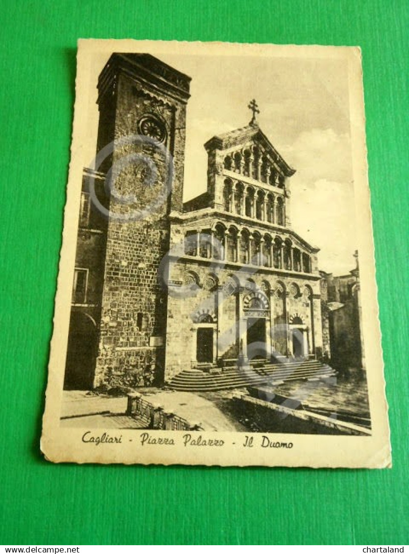 Cartolina Cagliari - Piazza Palazzo - Il Duomo 1955 - Cagliari