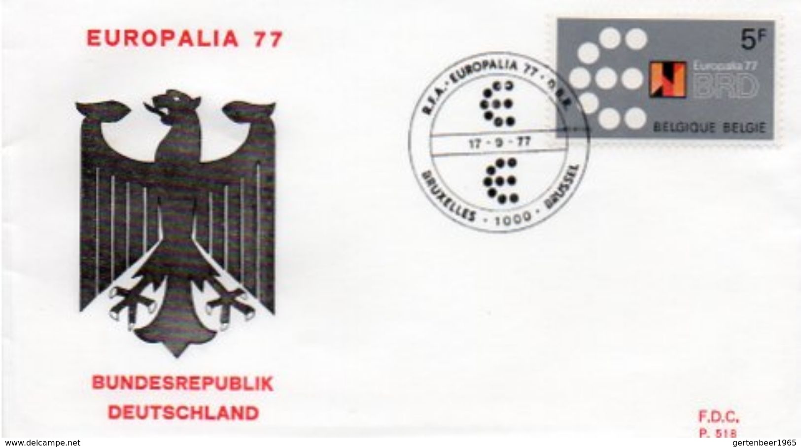 Gemeenschappelijke Uitgifte Met Duitsland / "Europalia 77" / 17-09-1977 - Sin Clasificación