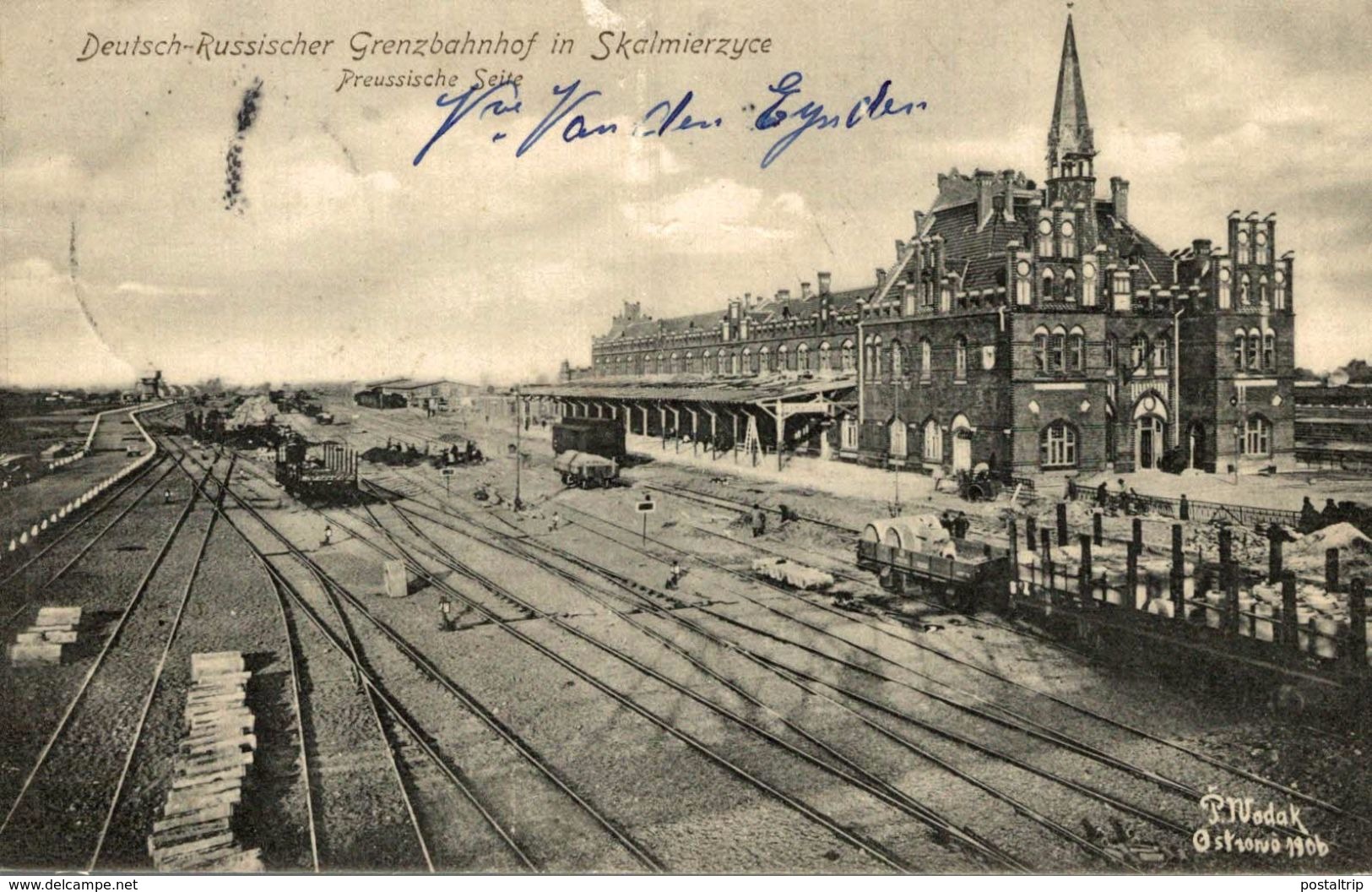 RARE  Skalmierzyce Deutsch Russia Grenz Bahnhof Gleisseite Preussen RAILWAY STATION   Russa Rusia Rusland RUSSE RUSSIE - Rusia