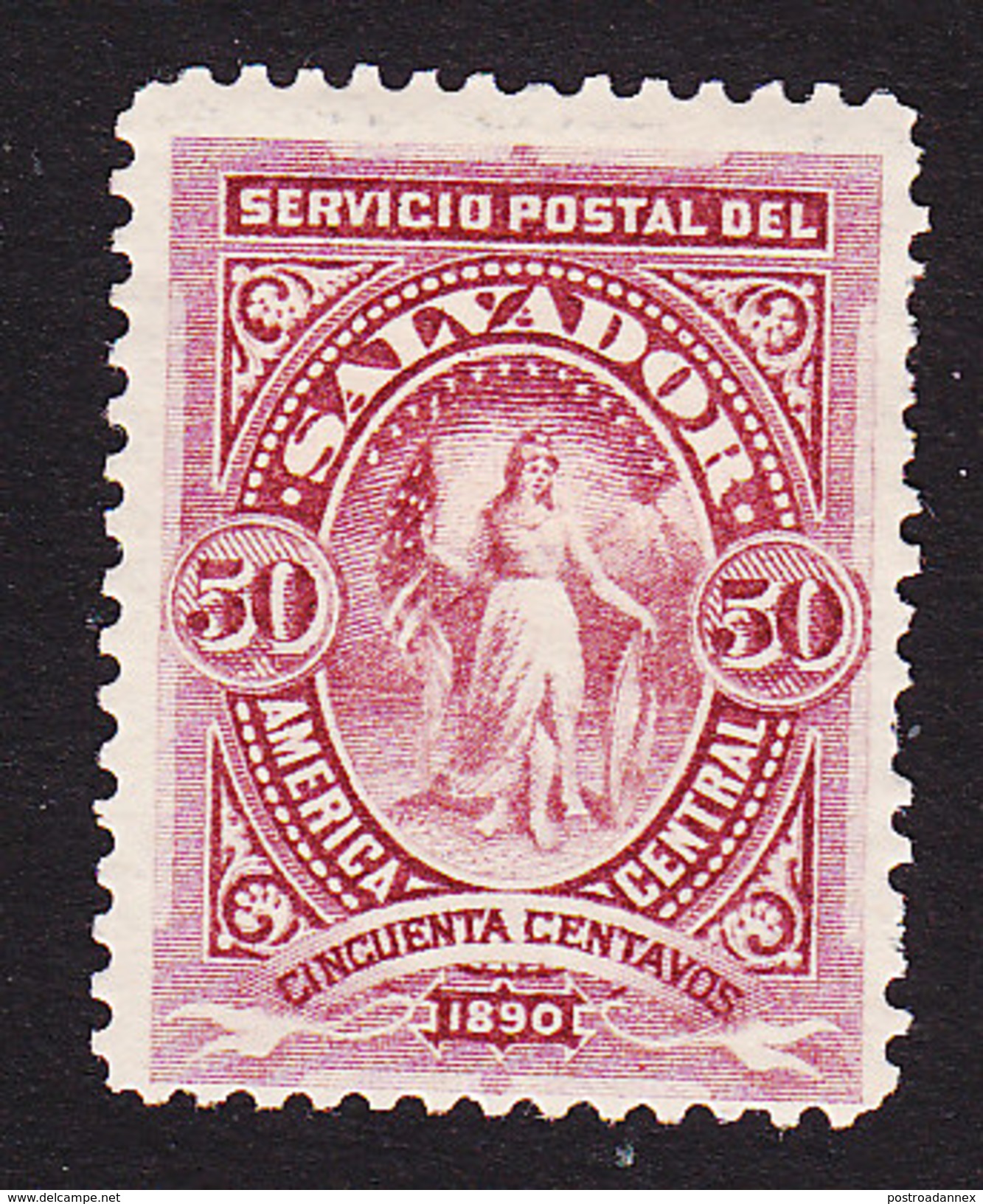 El Salvador, Scott #45, Mint Hinged, Figure Of El Salvador, Issued 1890 - El Salvador