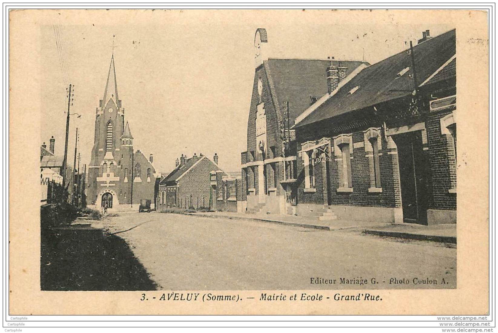 80 - AVELUY - Mairie Et Ecole - Grand Rue - Other & Unclassified