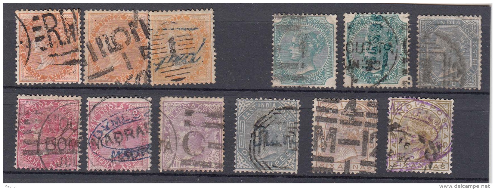 QV Fine Used Catalog &pound;425+,  British East India, Crown Colony And Empire, 1856, 1865, 1866, 1868, 1874, 1876, 1862 - 1854 Britse Indische Compagnie