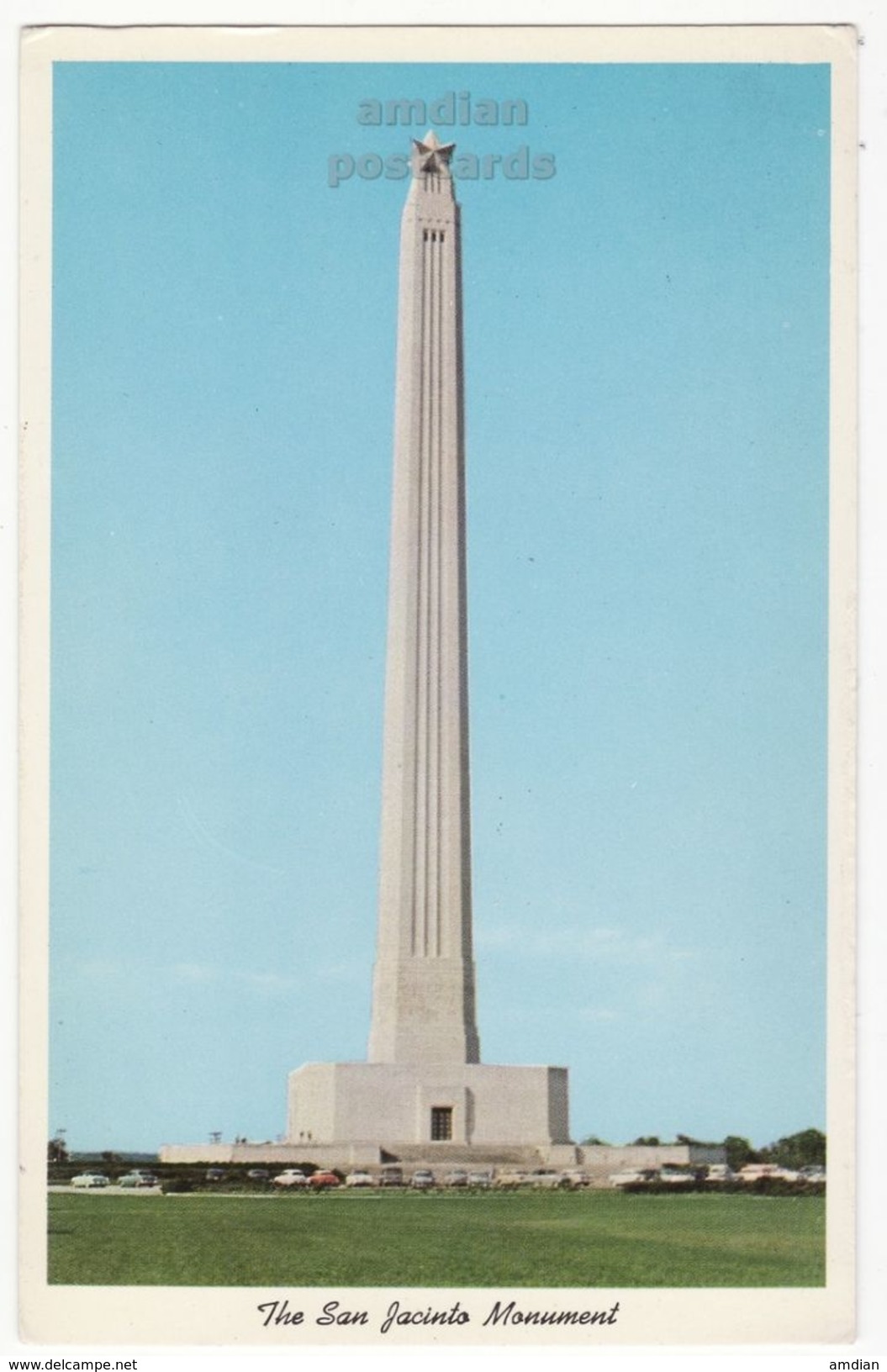 Houston Texas TX - San Jacinto Monument - C1950s Vintage Postcard - Houston
