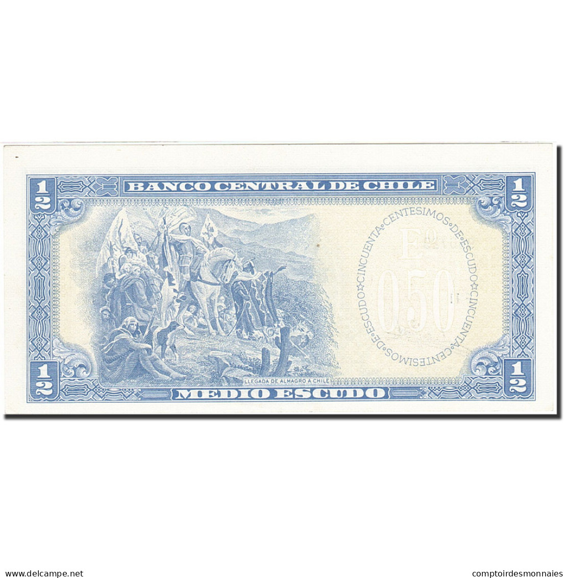 Billet, Chile, 1/2 Escudo, 1962-1975, Undated, KM:134Aa, SUP - Chili