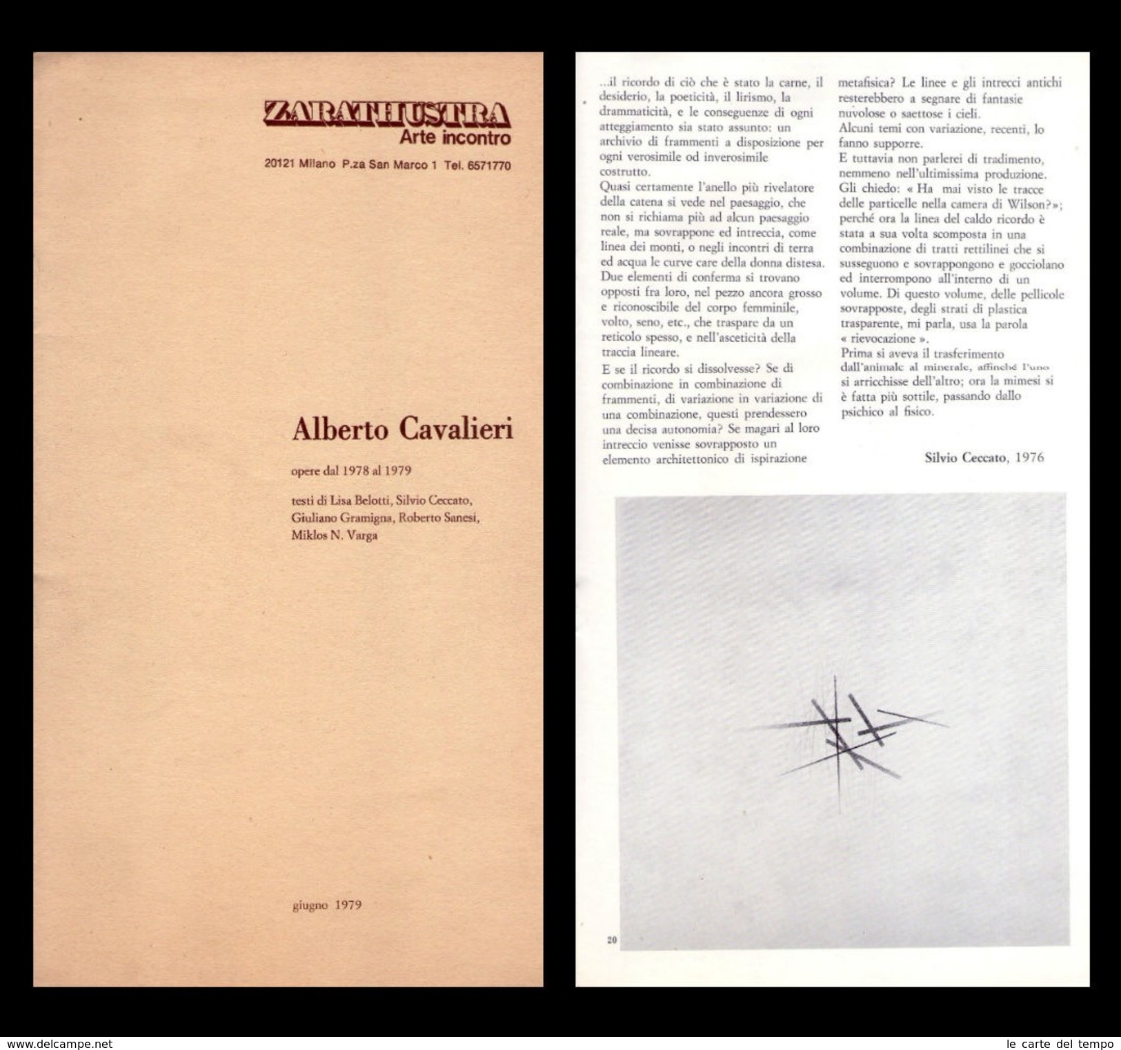Catalogo Mostra ALBERTO CAVALIERI Opere Dal 1978 Al 1979. Zarathustra Arte Incontro. Giugno 1979 - Arts, Architecture