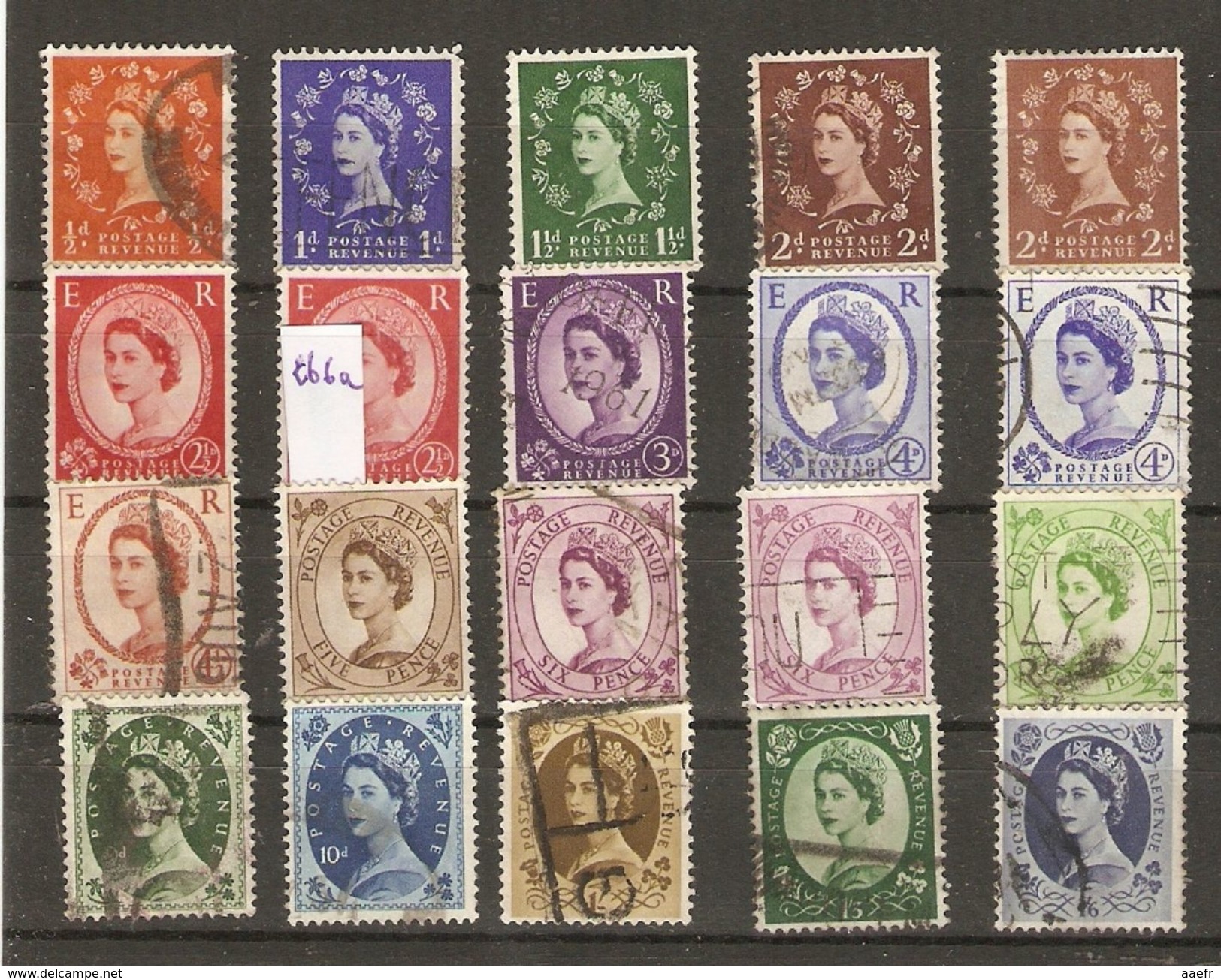 Grande-Bretagne - 1952/69 - Elizabeth II - Petit Lot De 20 Timbres° - Vrac (max 999 Timbres)