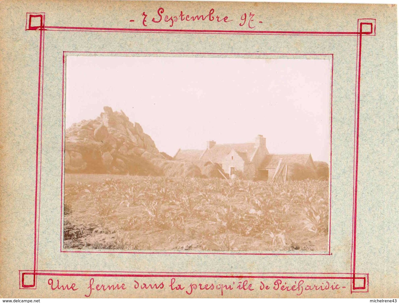 29 FINISTERE   Photo Originale 1898 - Port De ROSCOFF ,Embarquement D' Oignons,Ferme Dans La Presqu' Ile De PER HARIDY - Roscoff