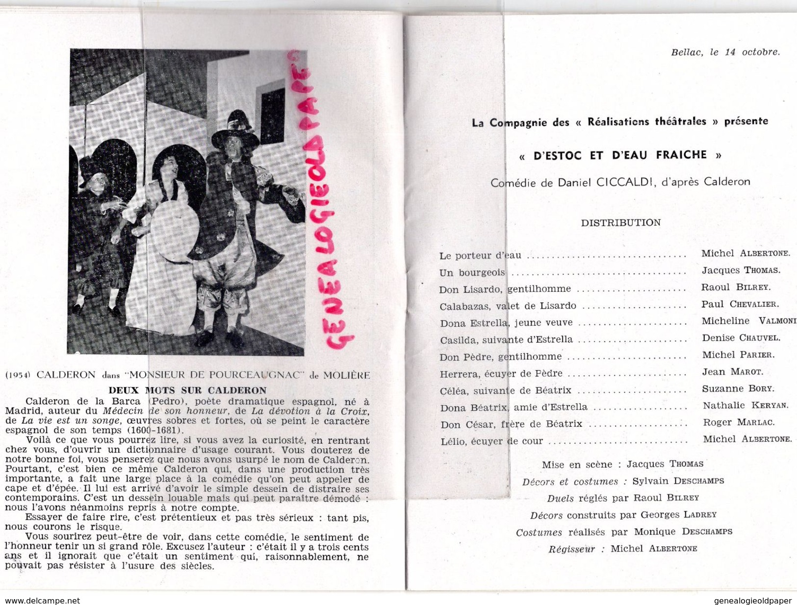87 - LIMOGES- PROGRAMME JEUNESSES MUSICALES FRANCE-BELLAC-RENE NICOLY-1957-1958-SEVILLA-CIROULNIK-HISTOIRE DU SOLDAT- - Programmes