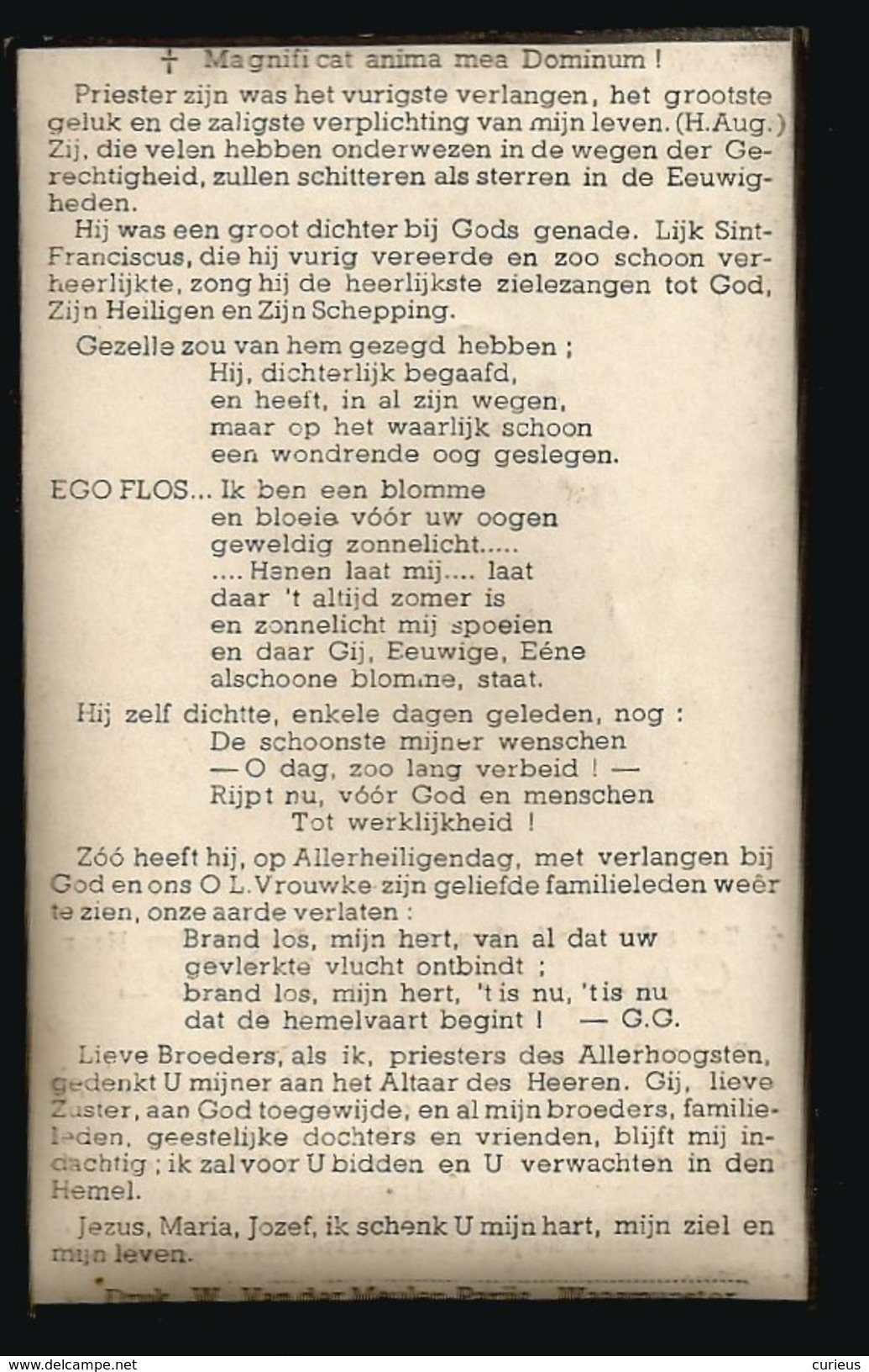 DOODSPRENTJE * CAMIEL DE PAEPE * C. MELLOY * BESTUURDER ABDIJ ROOSENBERG WAASMUNSTER * MELLE 1891 + ST. NIKLAAS-W. 1941 - Images Religieuses