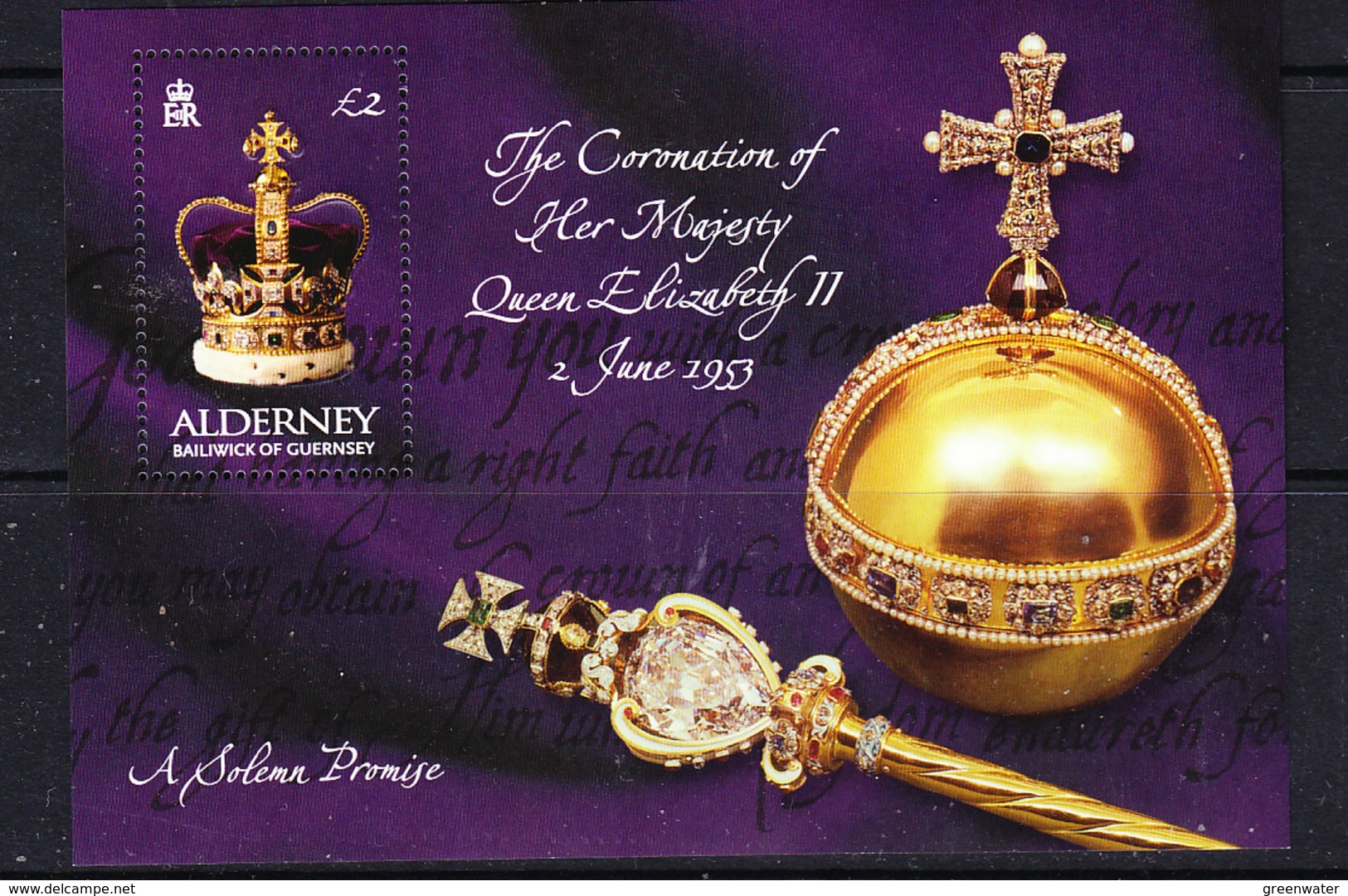 Alderney 2003 Coronation M/s ** Mnh (ALD124) - Alderney