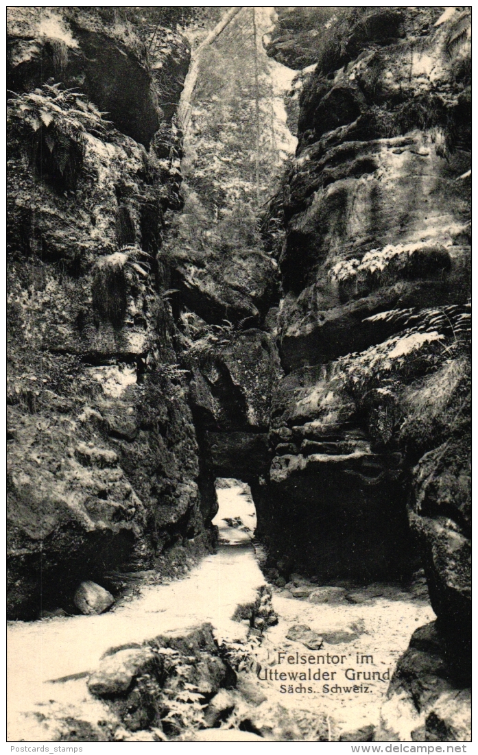 Uttewalder Grund, Sächs. Schweiz, Felsentor, Um 1910/20 - Wehlen