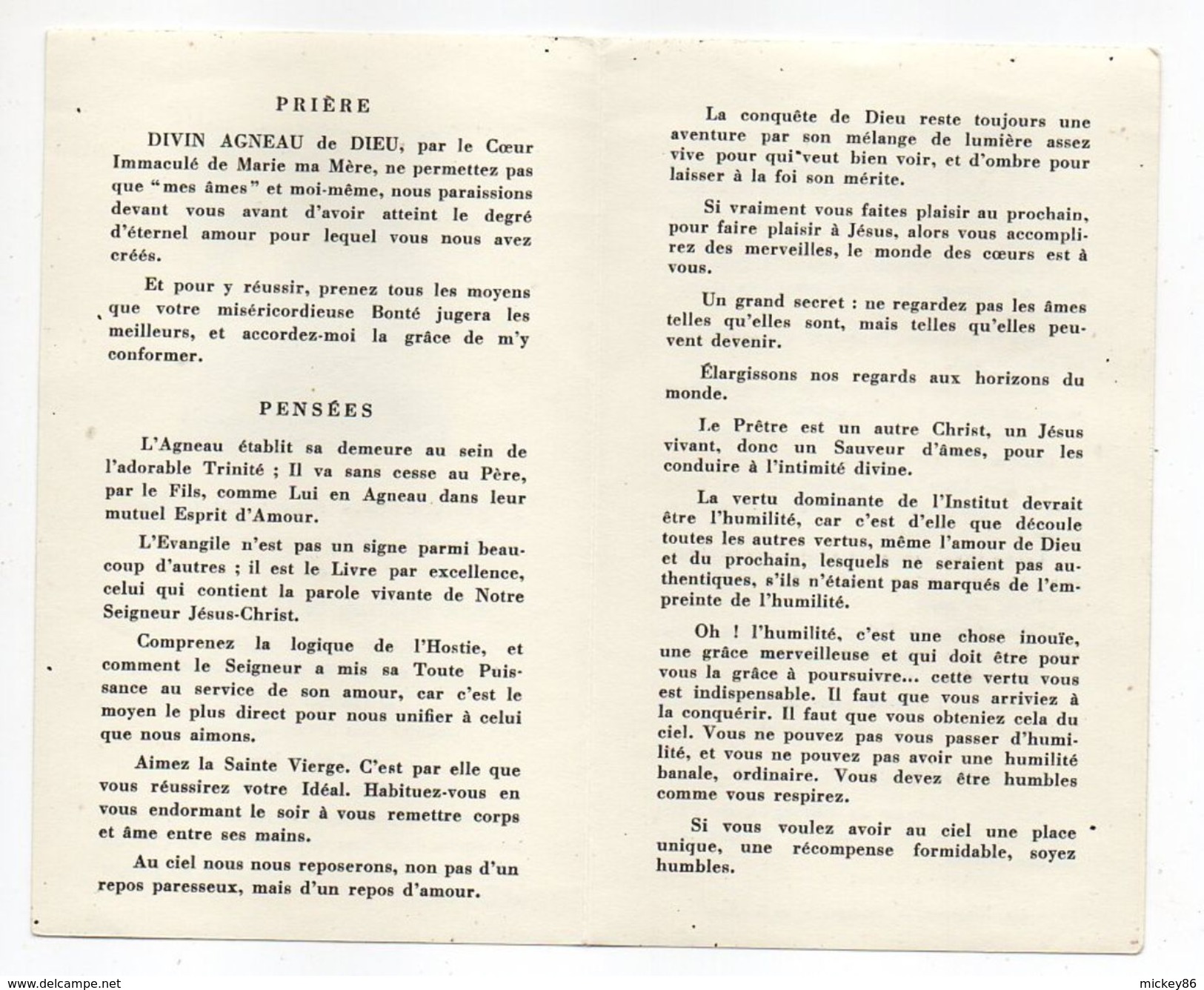 Religion-Décès 11-03-1968-RP René-Marie De La Chevasnerie--Cie Jésus--Institut Petites Servantes--Agneau De Dieu - Religione & Esoterismo