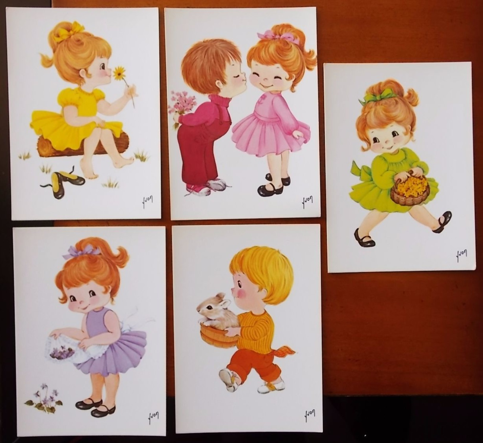 LOT DE 5 CARTES POSTALES NEUVES PETITES FILLES ENFANTS - Other & Unclassified