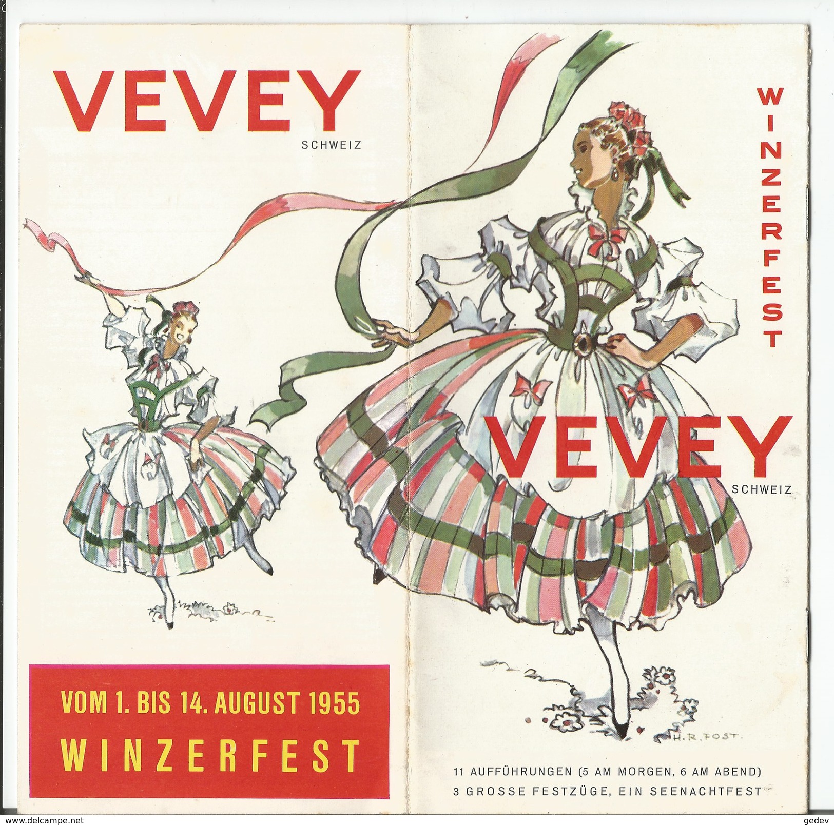 Vevey, Fête Des Vignerons En 1955, Publicité En Allemand, Winzerfest (1955) Format 21x21 8 Pages - Publicités