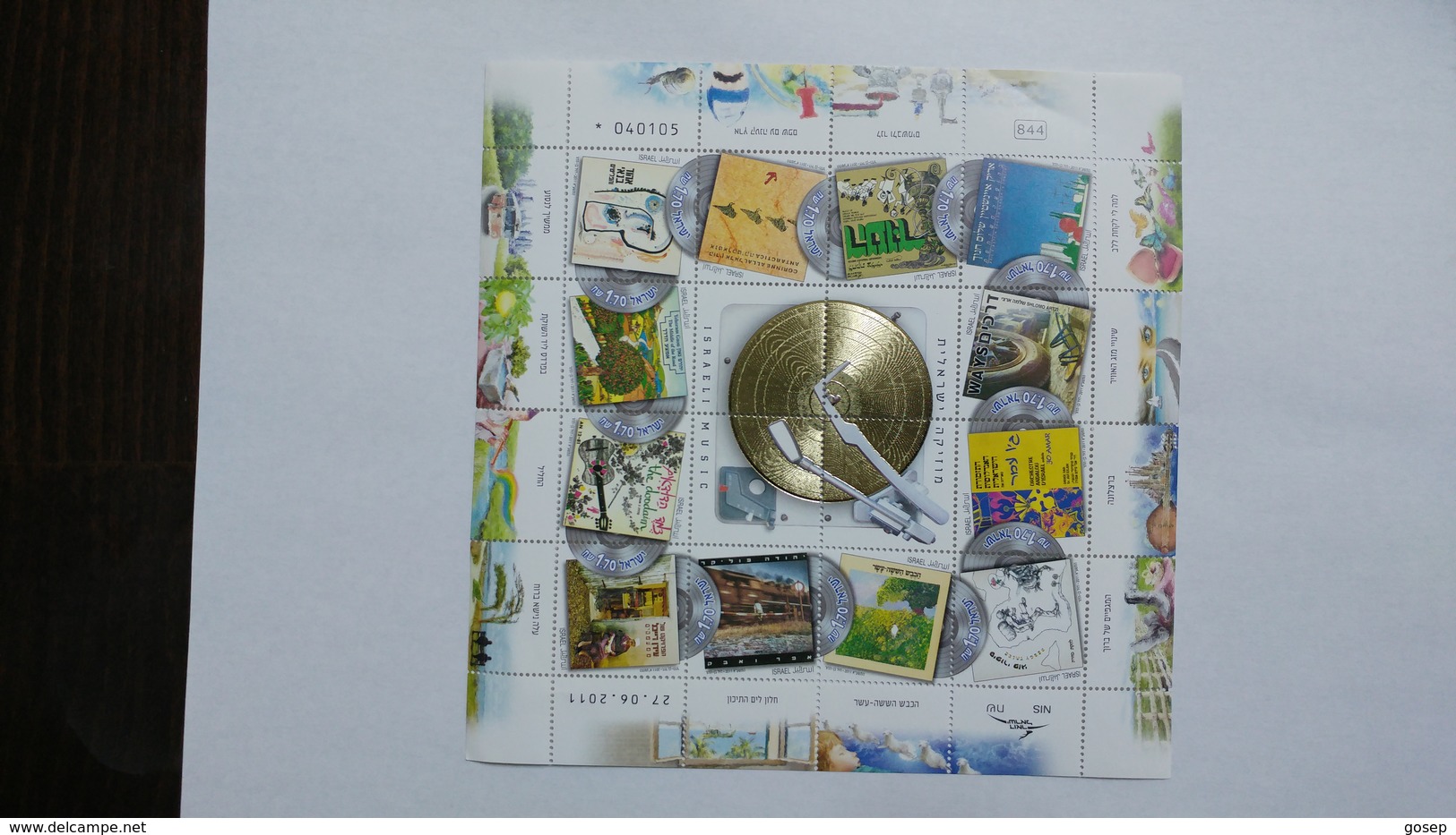 Israel-(il2230-2241)-israel Music-souveniv Sheet-(block12 Stamps)-(number Block-040105)-mint-27.6.2011 - Ongebruikt (met Tabs)