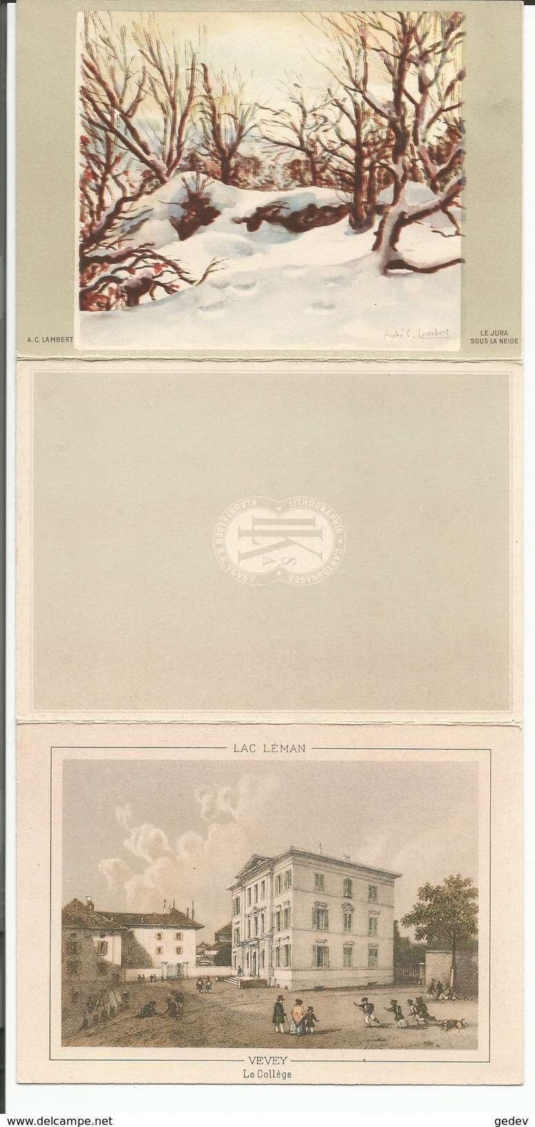 Vevey, Lithographie Klausfelder, Calendrier 1948 (1948) Format 3x 10x14 - Publicités