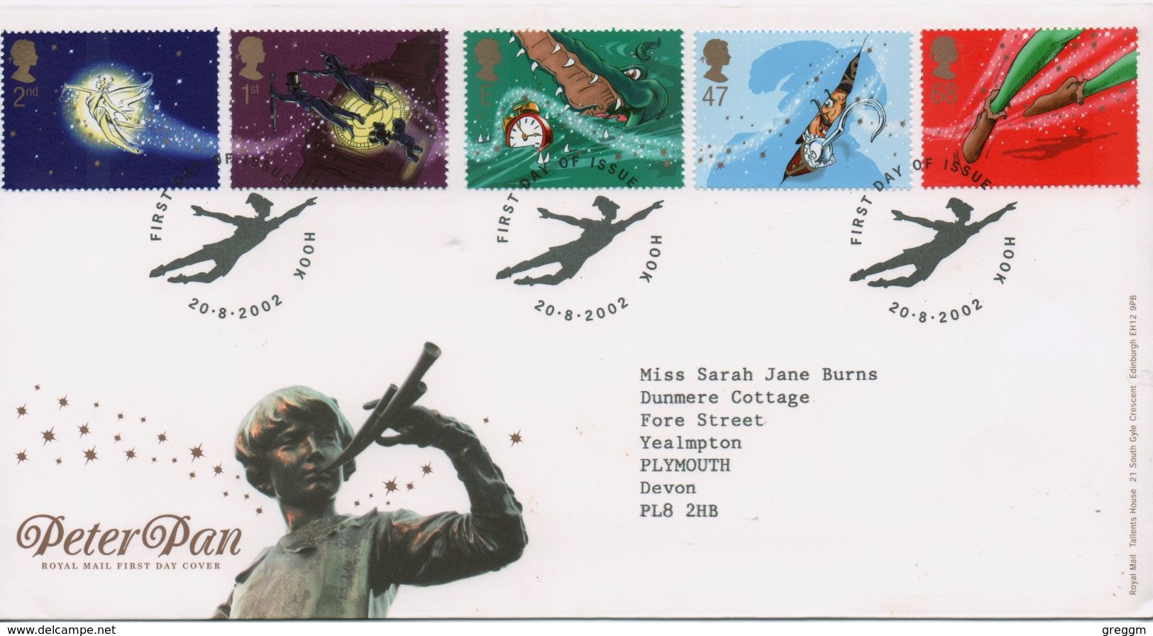 GB First Day Cover To Celebrate Peter Pan From 2002. - 2001-2010 Decimal Issues
