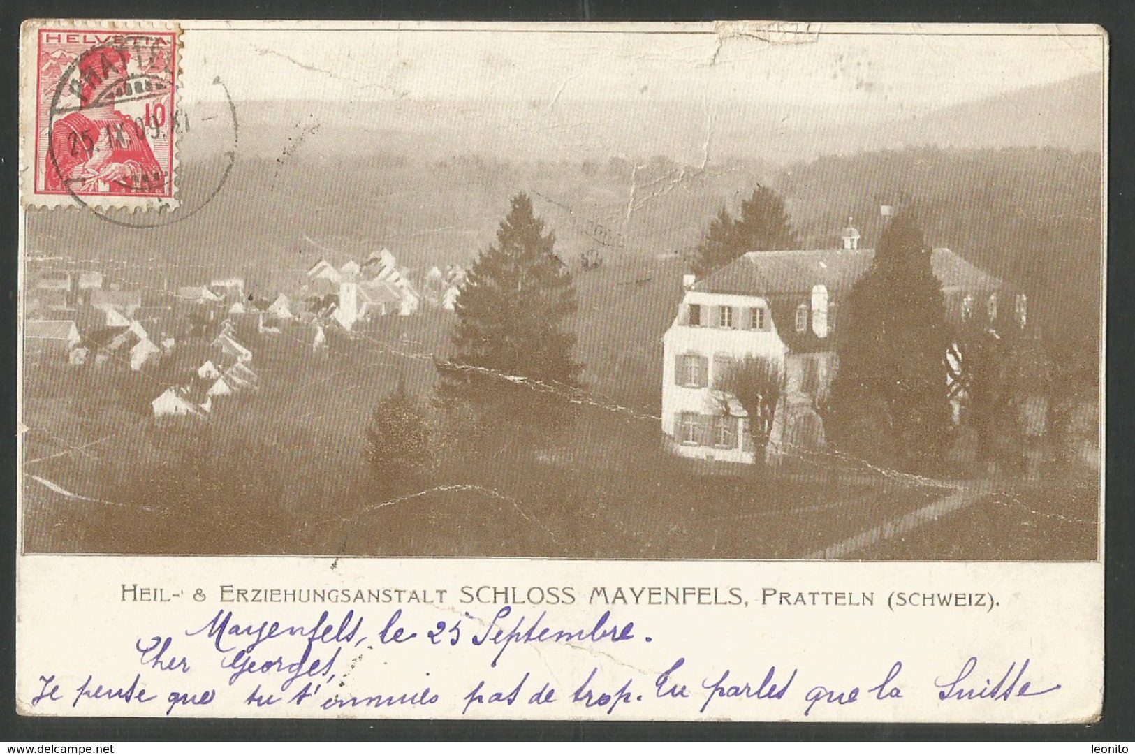 PRATTELN BL Schloss MAYENFELS Rudolf Steiner Schule Stempel Château De Mayenfels 1909 - Pratteln