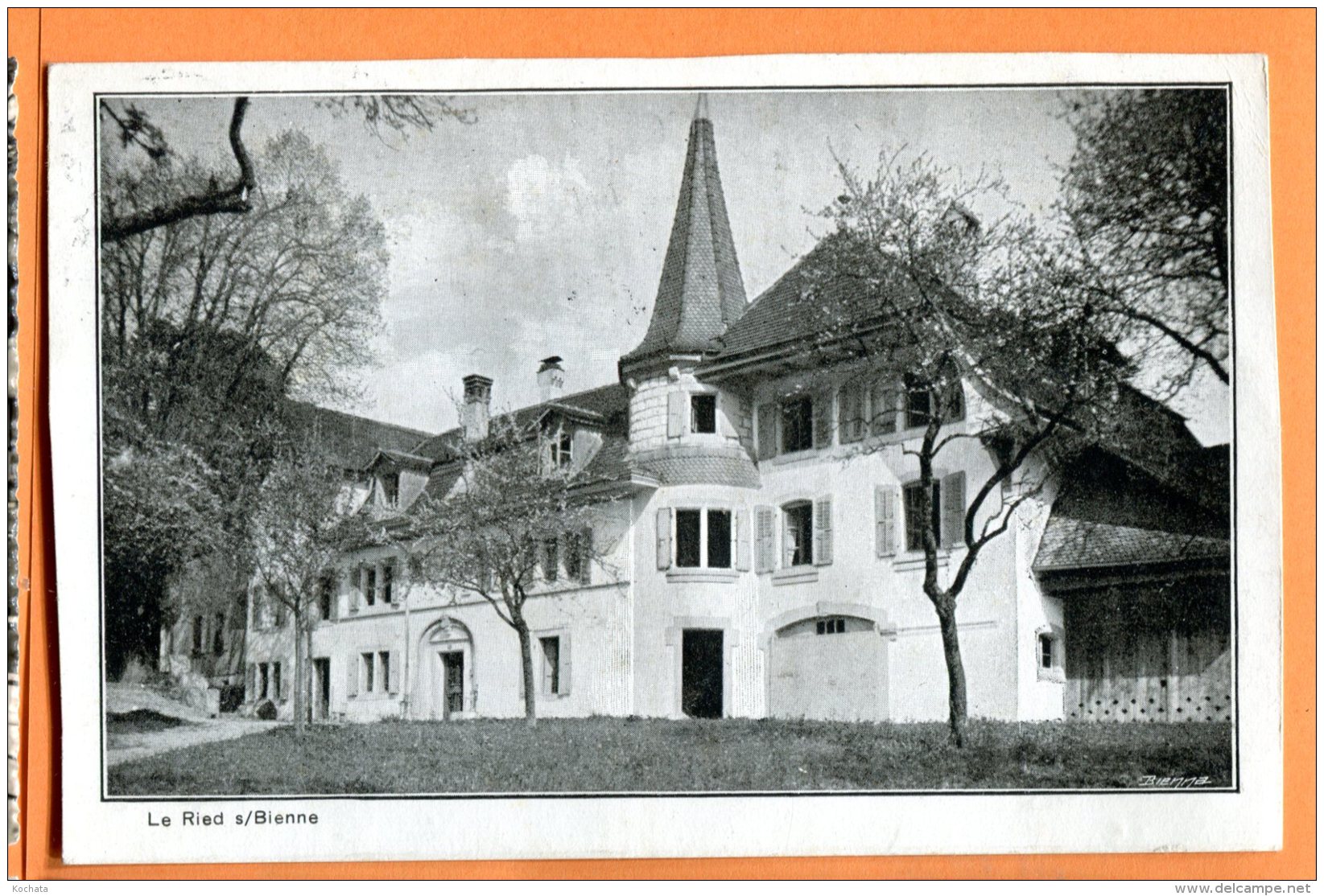 ALB297, Le Ried Sur Bienne, Biel, Circulée  1921 Timbre Décollé - Bienne