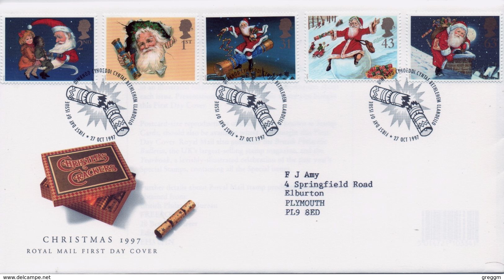 GB First Day Cover To Celebrate Christmas 1997. - 1991-2000 Decimal Issues