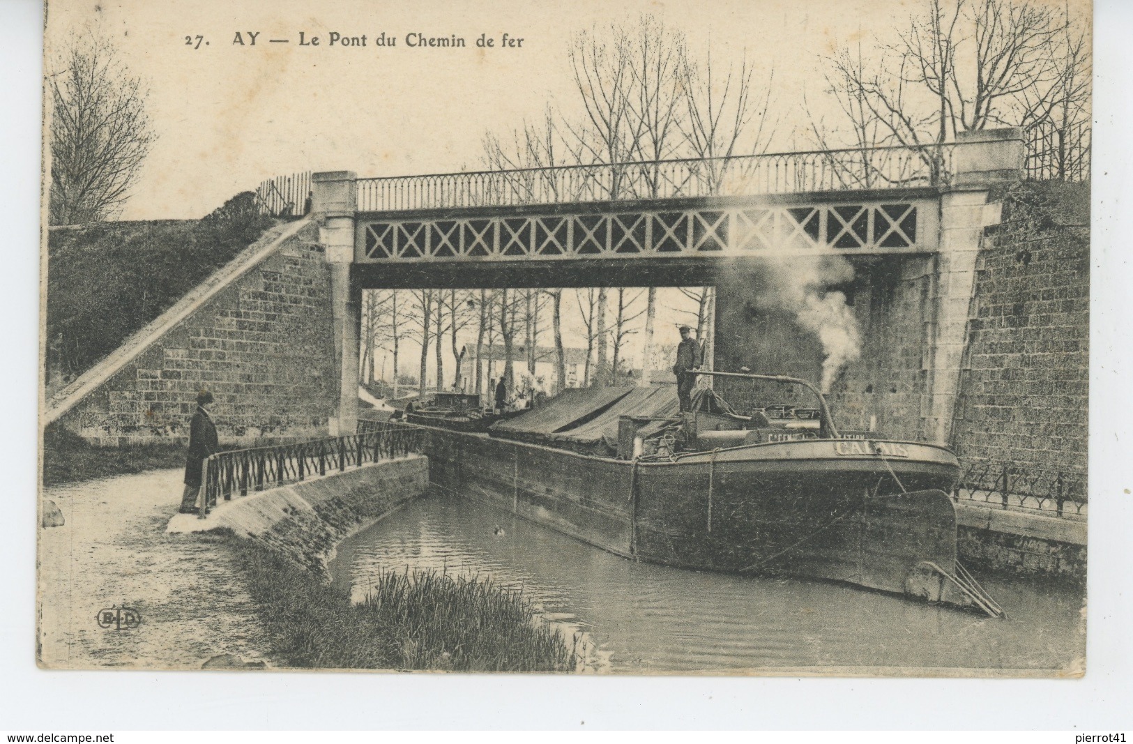 AY EN CHAMPAGNE - Le Pont Du Chemin De Fer (passage Péniche ) - Ay En Champagne