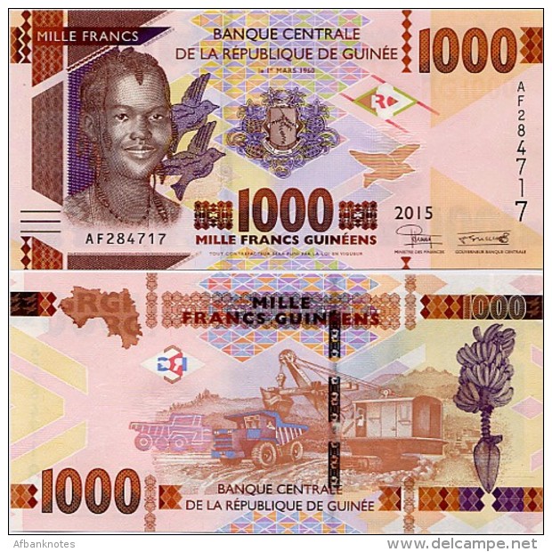 GUINEA      1000 Francs      P-New      2015      UNC - Guinea