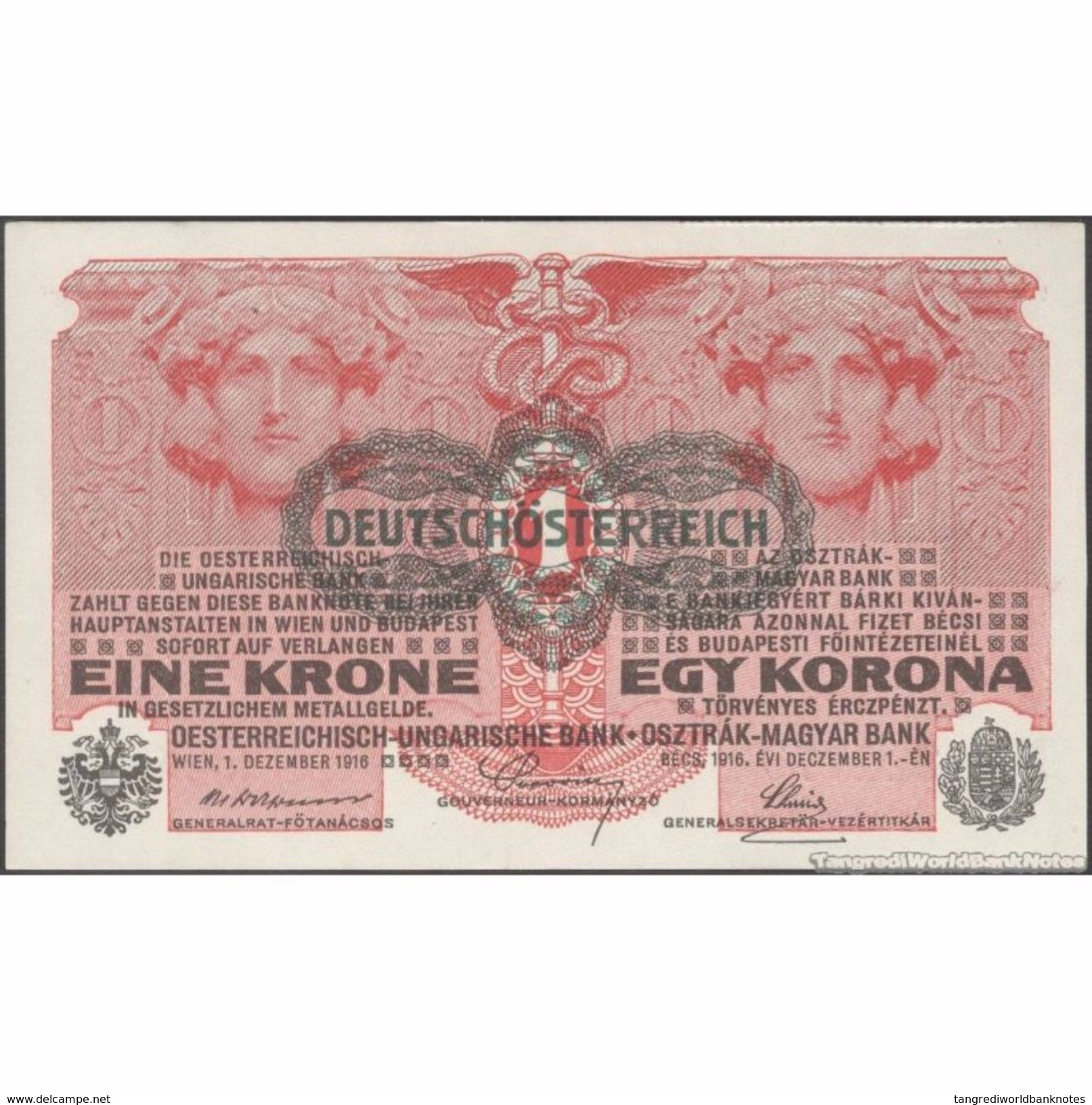 TWN - AUSTRIA 49 - 1 Krone 1.12.1916 (1919) Various Series AU/UNC - Austria