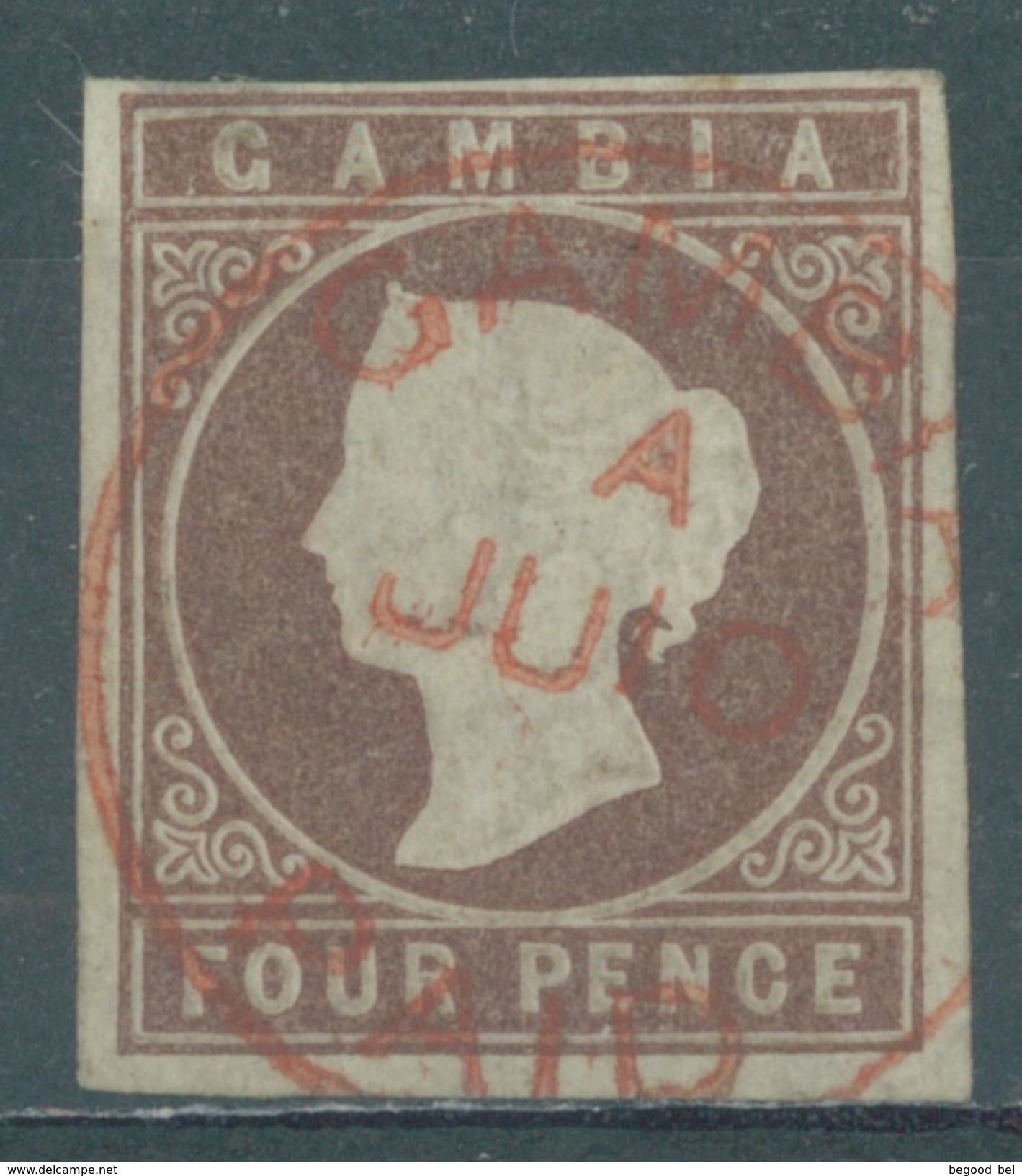 GAMBIA - 1869 - USED/OBLIT. - Yv 1 Mi 1 SG 1 BROWN - Lot 15683 - SUPERB !!! - Gambia (1965-...)