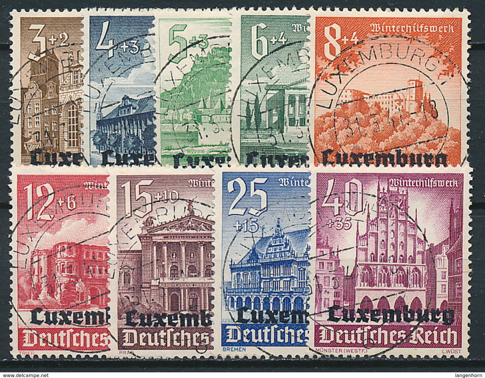 2. Weltkrieg Luxemburg Nr. 33-41 ~ Michel 18,-- Euro - Besetzungen 1938-45