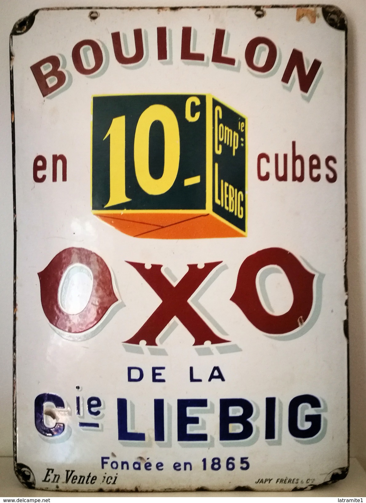 LATTA SMALTATA PLAQUES EMAILLEES BOUILLON OXO LIEBIG - Liebig