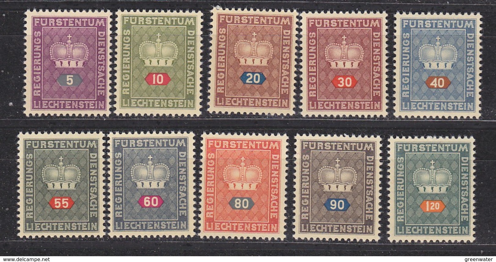 Liechtenstein 1950 Dienstmarken 10v ** Mnh (33955) - Service