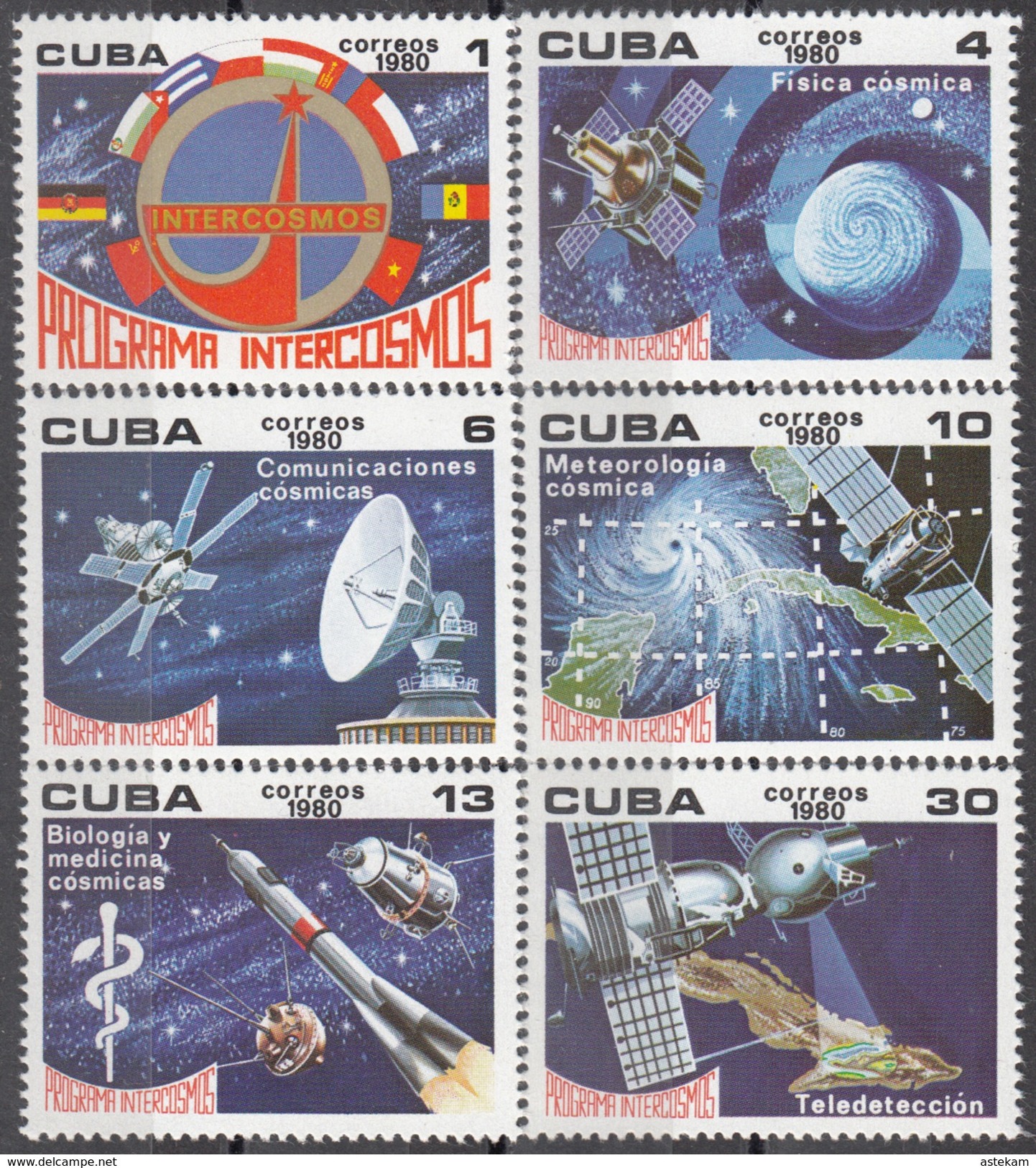 CUBA 1980, SPACE, INTERKOSMOS, COMPLETE MNH BLOCK, GOOD QUALITY, *** - Ungebraucht