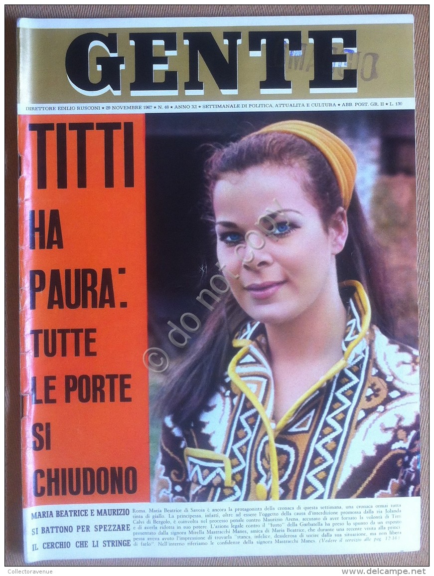 Rivista Magazine - Gente N° 48 1967 - Jacqueline Kennedy - Johnny Hallyday - Sin Clasificación