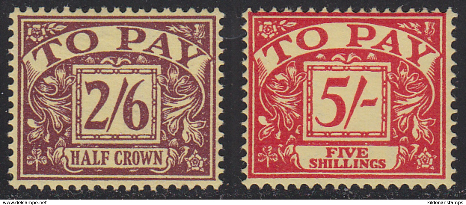 Great Britain 1955-57 Postage Due, Mint Mounted, Wmk 165, Sc# J53-J54 SG D54-D55 - Taxe